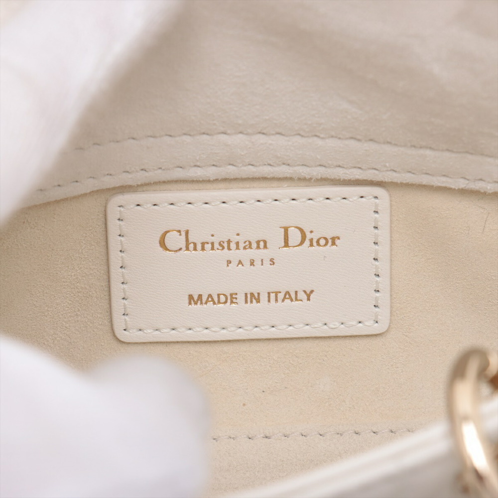 Christian Dior Lady Joy Micro Leather 2WAY Handbag White - Picture 9 of 10